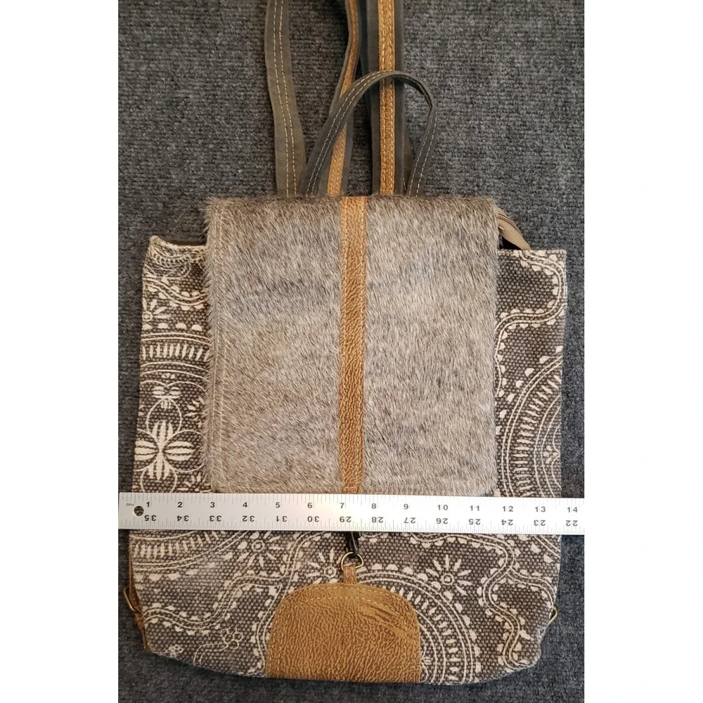 Myra Backpack Purse Bag Womens Leather Canvas